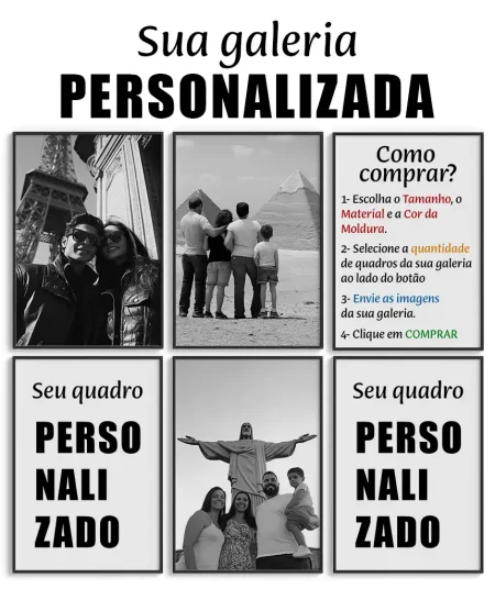 Galeria quadros personalizados retangulares